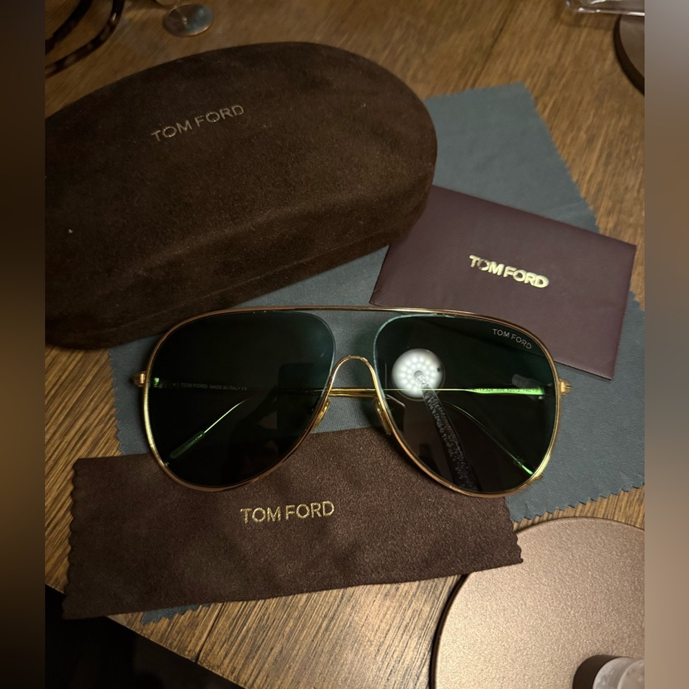 Tom Ford Gold Frame Aviator Sunglasses 62mm